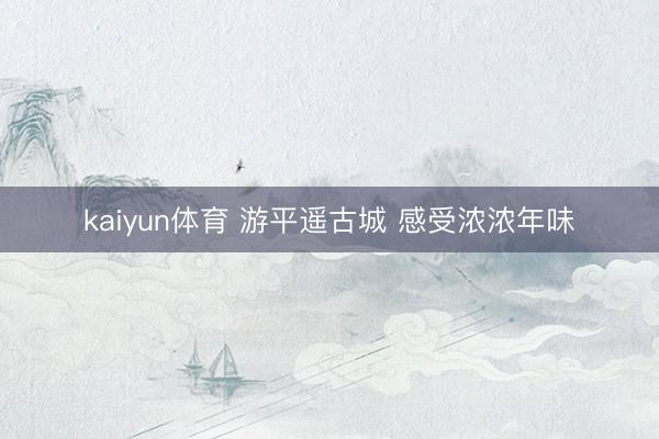 kaiyun体育 游平遥古城 感受浓浓年味