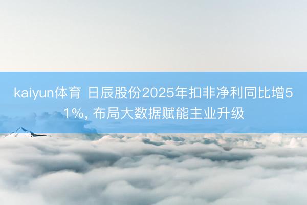 kaiyun体育 日辰股份2025年扣非净利同比增51%, 布局大数据赋能主业升级