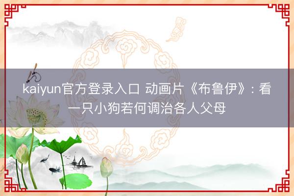 kaiyun官方登录入口 动画片《布鲁伊》: 看一只小狗若何调治各人父母