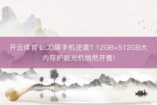 开云体育 LCD屏手机逆袭? 12GB+512GB大内存护眼光机悄然开售!